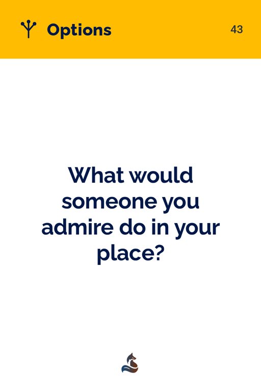 43 What would someone you admire do in your place?