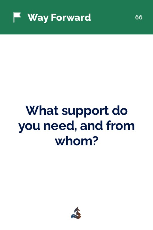 66 What support do you need, and from whom?