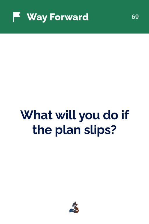 69 What will you do if the plan slips?