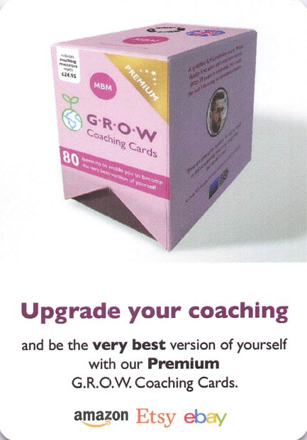 <b>Advert / upsell</b> Upgrade your coaching<br>Upsell for the Premium G.R.O.W. Coaching Cards (Amazon, Etsy, eBay).