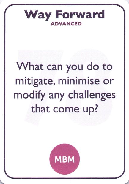 <b style="color:#3b2a4a">78</b> What can you do to mitigate, minimise or modify any challenges that come up?