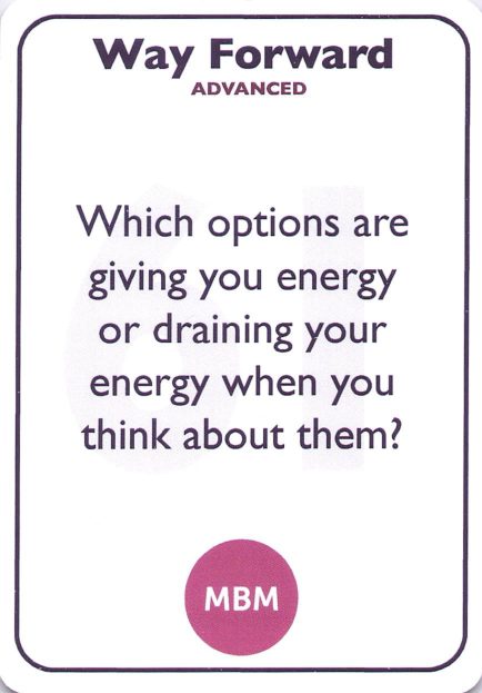 <b style="color:#3b2a4a">61</b> Which options are giving you energy or draining your energy when you think about them?